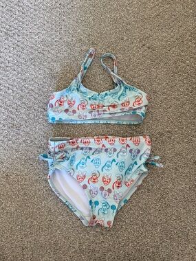 Disney and friends Girls Two-Piece Swim Set with - Light Blue & Coral